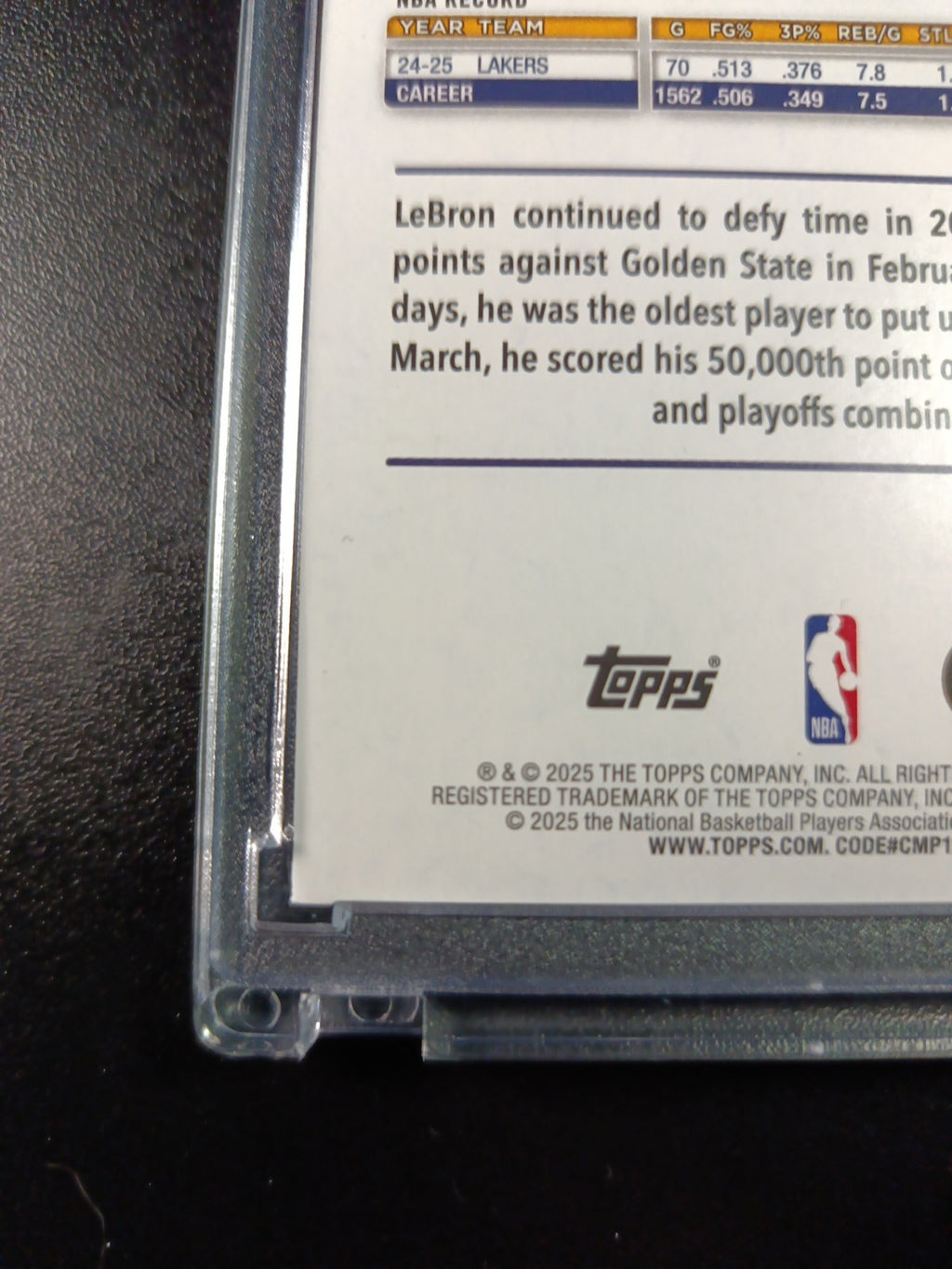 LeBron James Season Tip Off Gold Foil Card 2025-26 Topps Basketball Card Lakers