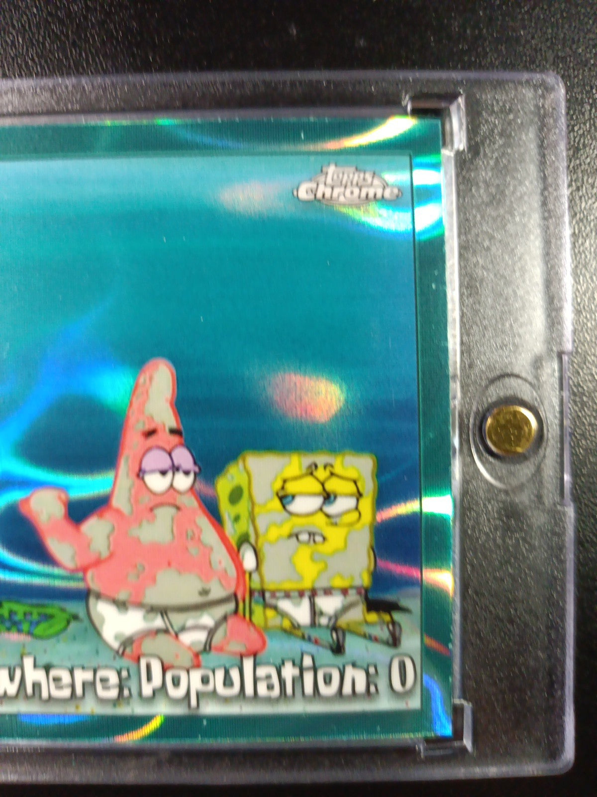 SpongeBob 127/199 Now Entering Nowhere Pop O Aqua Lava Refractor Card Topps /199