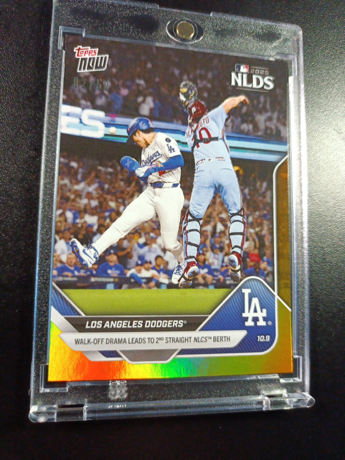 4/50 Gold Foil Topps NOW 847 Dodgers To World Series Case Hit MLB Baseball Card