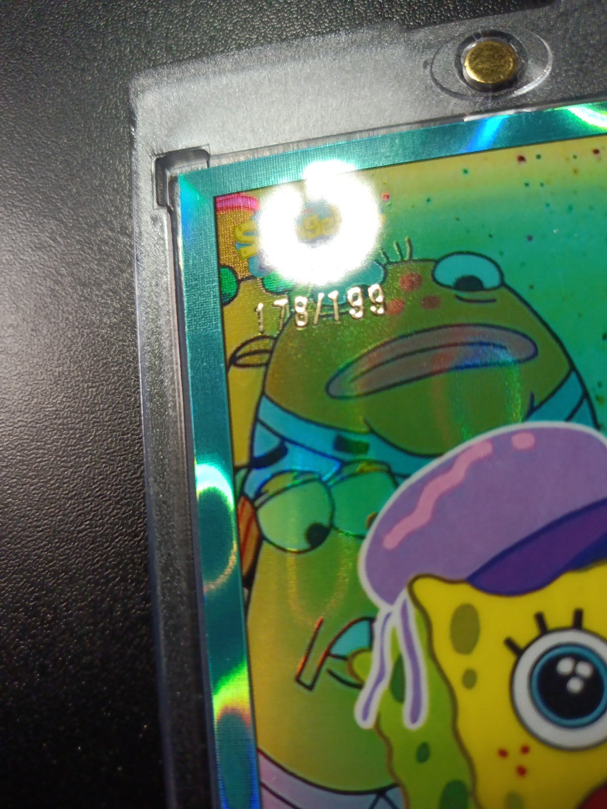 SpongeBob 178/199 Hi Kevin Jellyfish Hat Aqua Lava Refractor Card Topps /199
