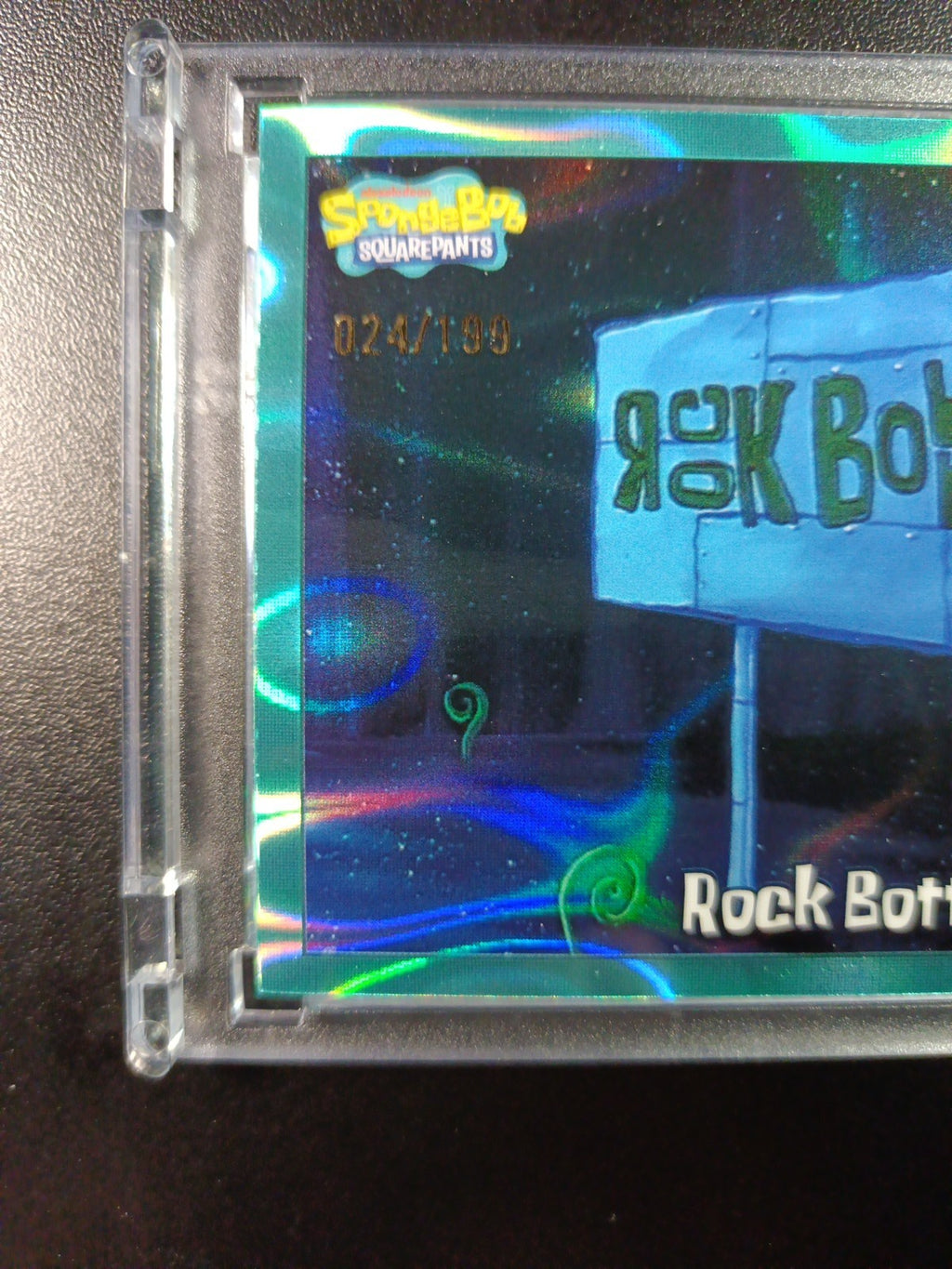 SpongeBob 24/199 Rock Bottom Aqua Lava Refractor Card Topps Chrome /199
