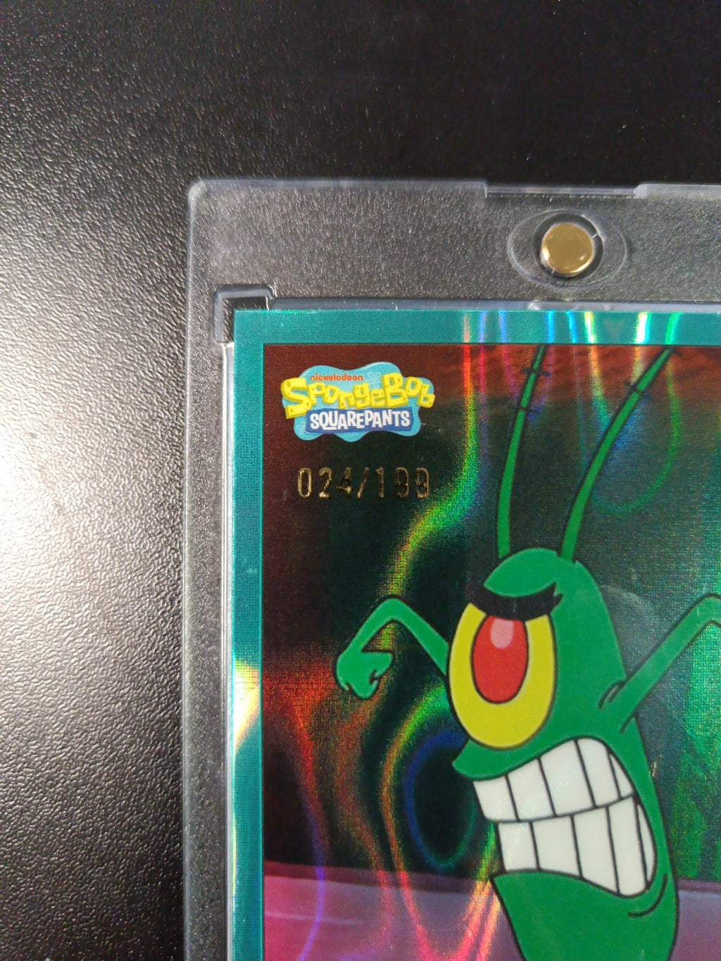 SpongeBob #/199 Plankton Aqua Green Wave Prizm Refractor Topps Chrome 2025
