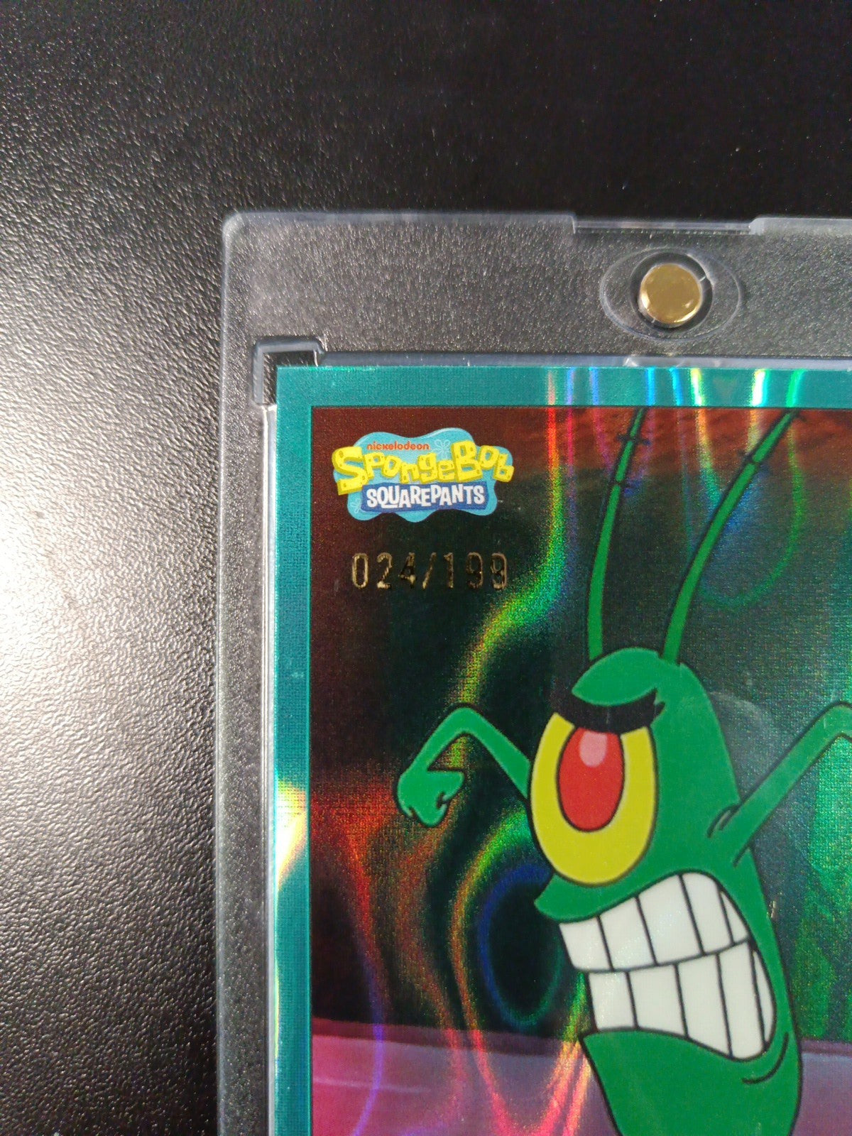SpongeBob #/199 Plankton Aqua Green Wave Prizm Refractor Topps Chrome 2025