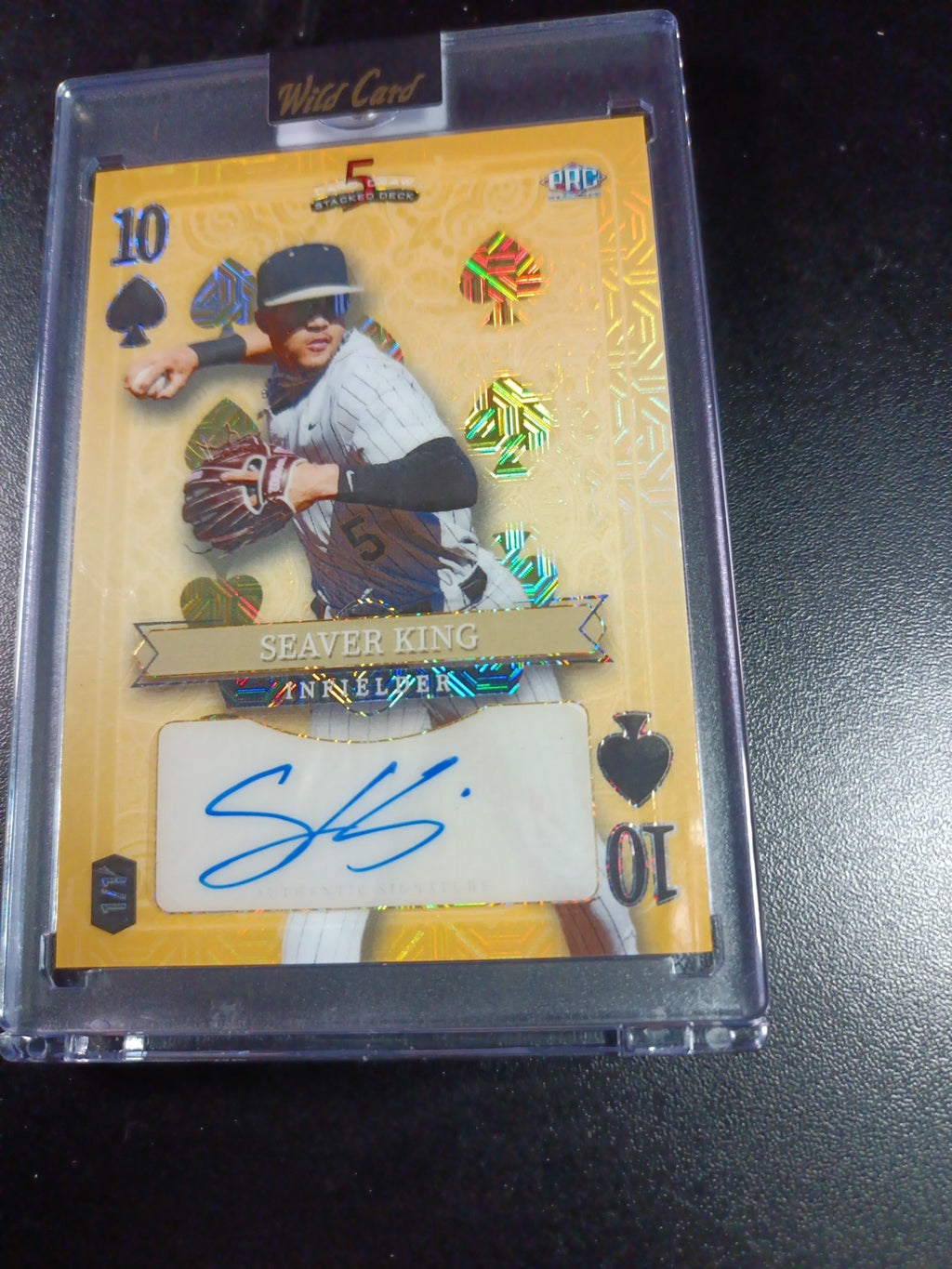 # 1/1 Autograph Seaver Kings Gold Mojo Prizm Refractor Rookie Baseball Wild Card