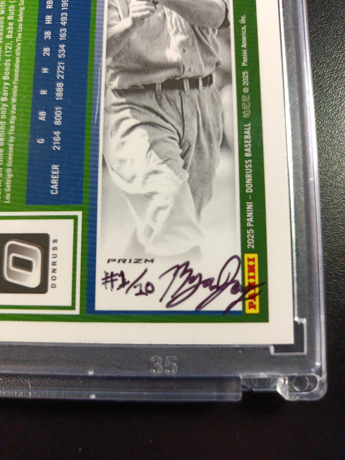 Lou Gehrig Prizm Artist Sketch Baseball Card Panini Donruss Optic