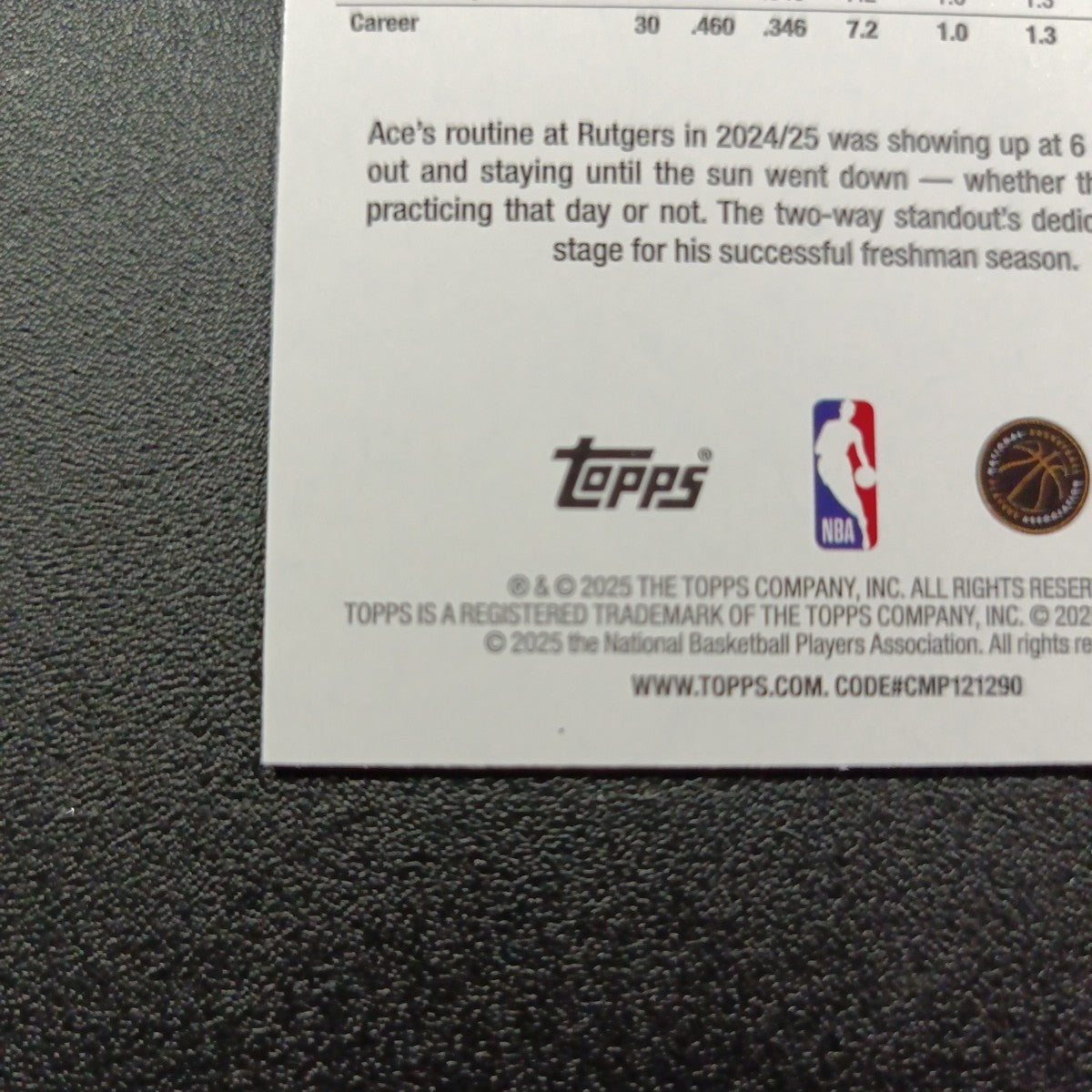 2025-26 Topps Basketball Card Ace Bailey Silver Foil 45th Anniversary