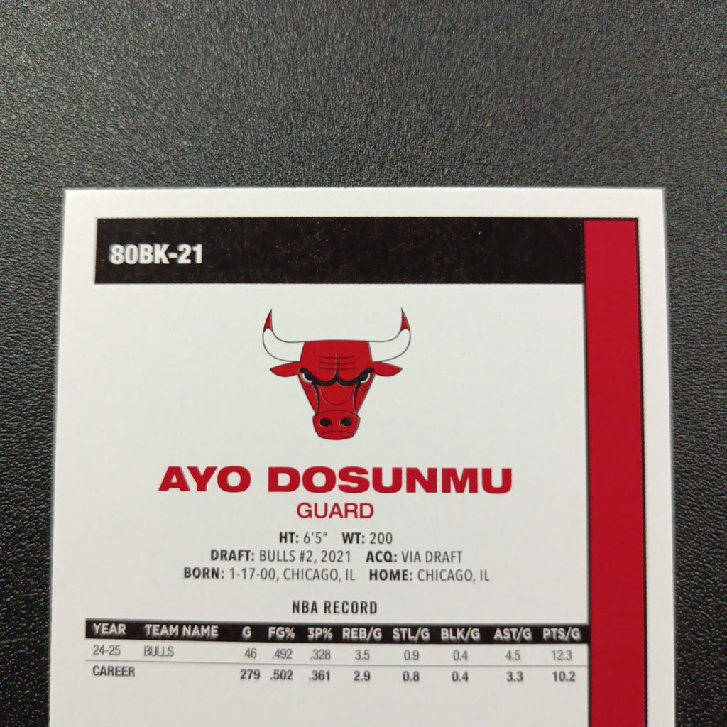 2025-26 Topps Basketball Card Ayo Dosunmu Silver Foil 45th Anniversary