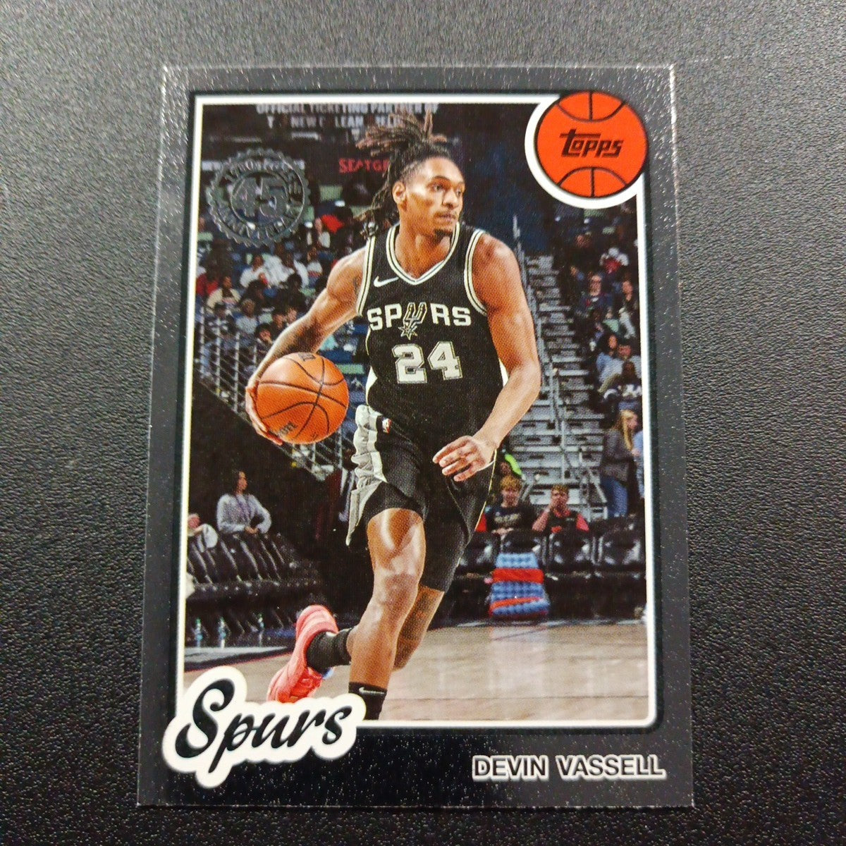 2025-26 Topps Basketball Card Devin Vassell Silver Foil 45th Anniversary