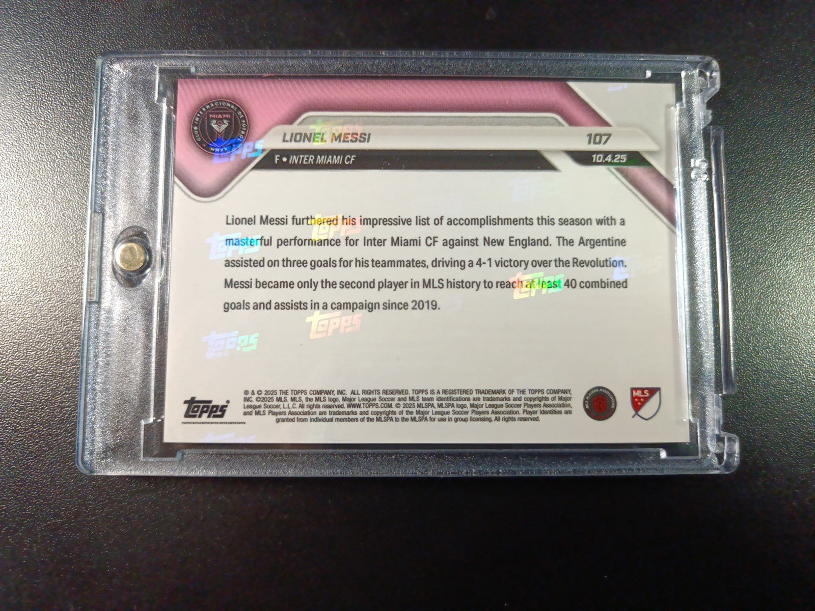 # /5 Lionel Messi Red Foil Topps Now  Variant & Base Card 107 Soccer 2025