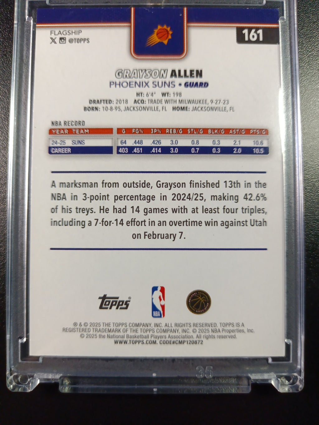 /99 Grayson Allen Season Tip Off Green Logofractor Card 2025-26 Topps Basketball