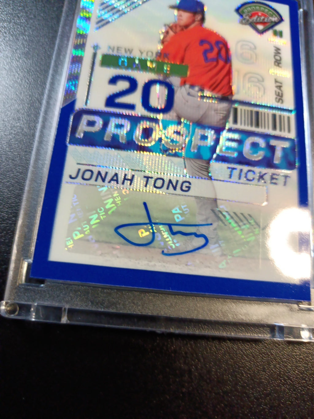 Jonah Tong # /75 Prospect Autograph Linticular Blue Prizm Rare Baseball Card 