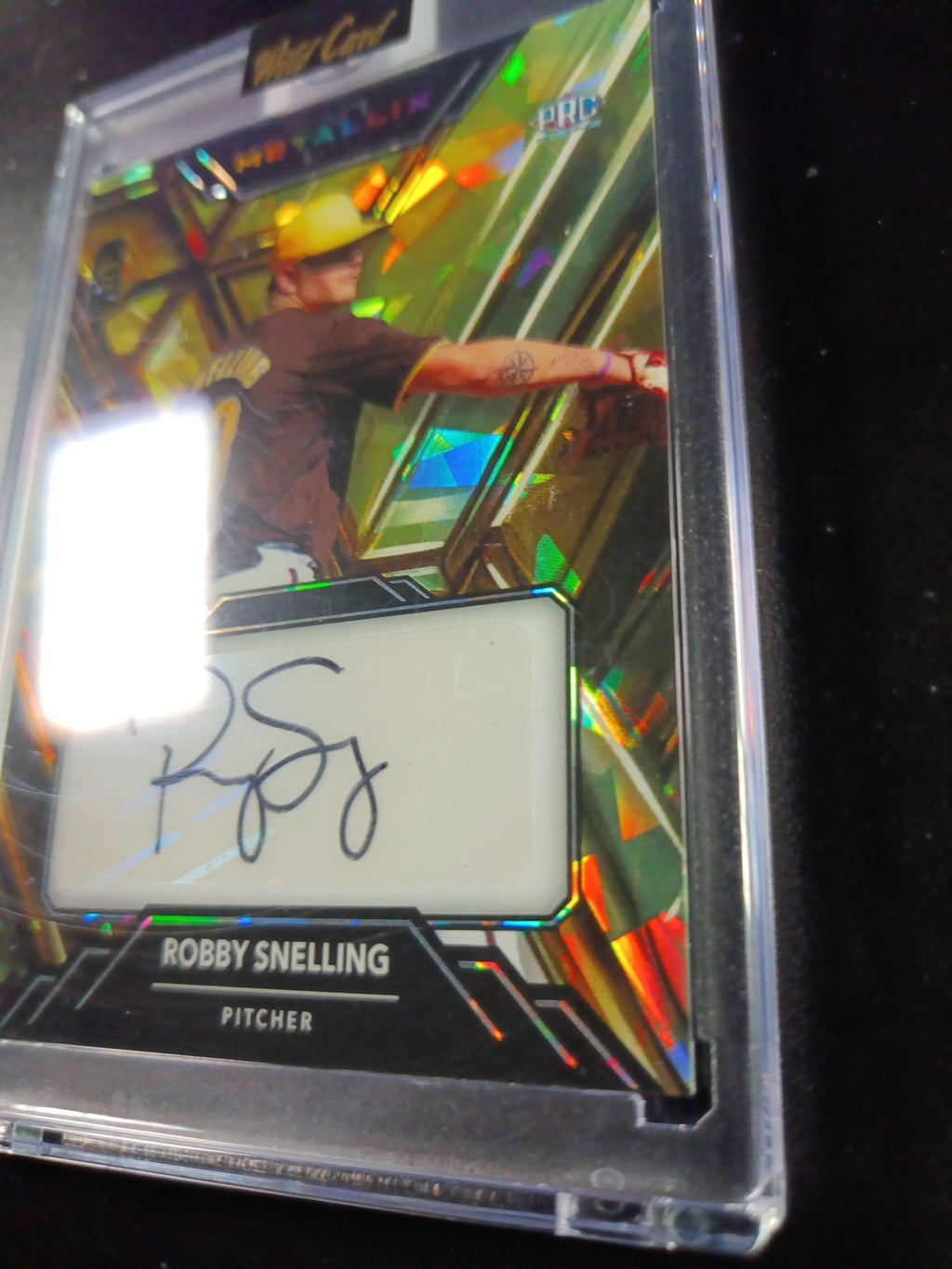 1/1 Autograph Robby Snelling Gold Cracked Ice Prizm Rookie Baseball Wild Card