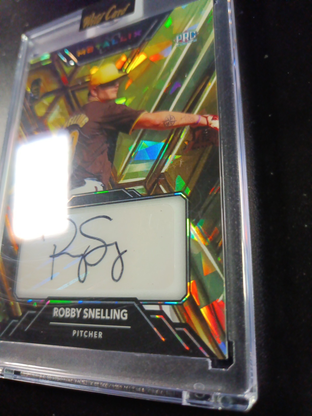 1/1 Autograph Robby Snelling Gold Cracked Ice Prizm Rookie Baseball Wild Card