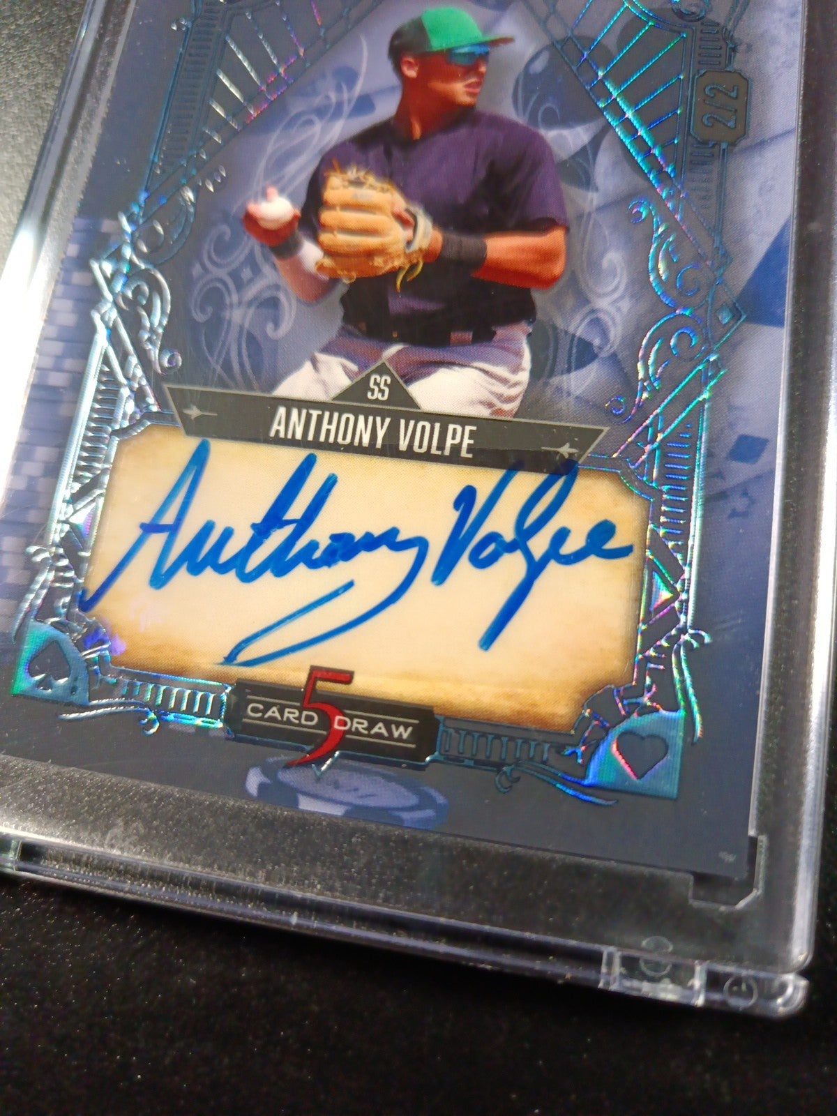 # 2/2 Autograph Anthony Volpe Holo Foil Blue Rookie Baseball Wild Card  MLB