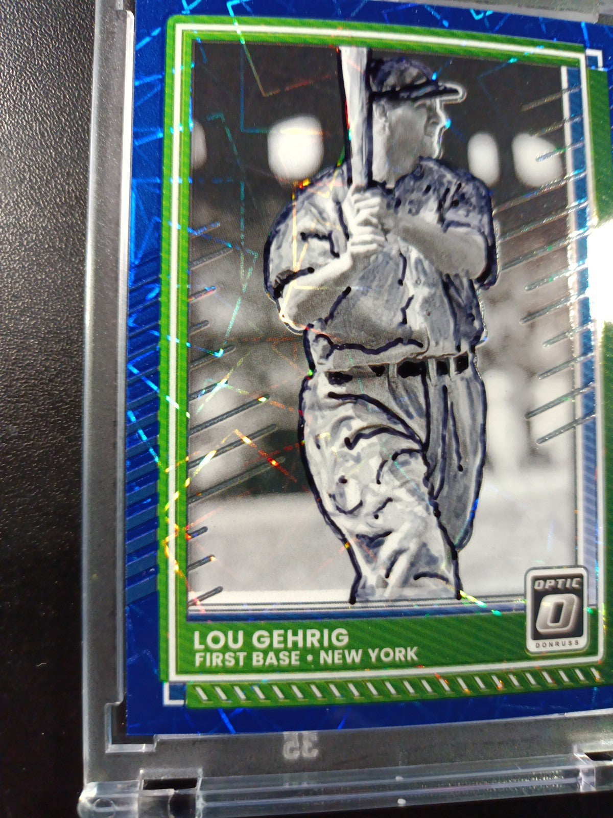 Lou Gehrig Prizm Artist Sketch Baseball Card Panini Donruss Optic