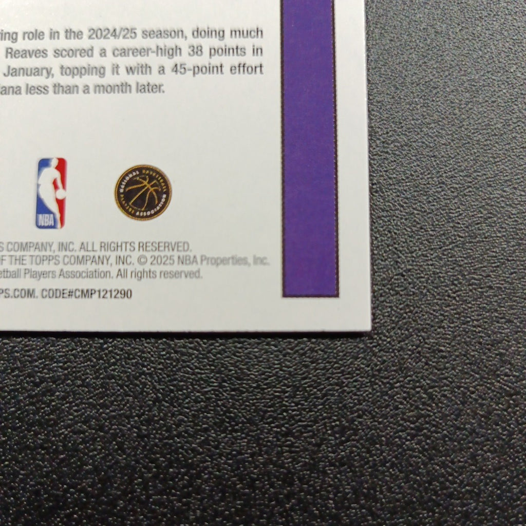 2025-26 Topps Basketball Card Austin Reaves Silver Foil 45th Anniversary