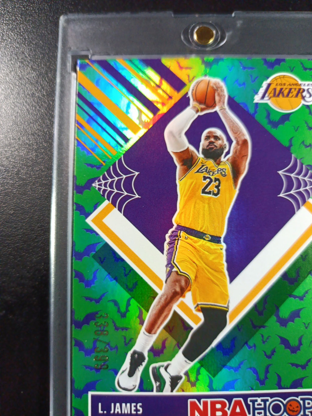 /399 LeBron James Green Bat Holo Haunted Hoops 2024-25 Basketball Card Lakers