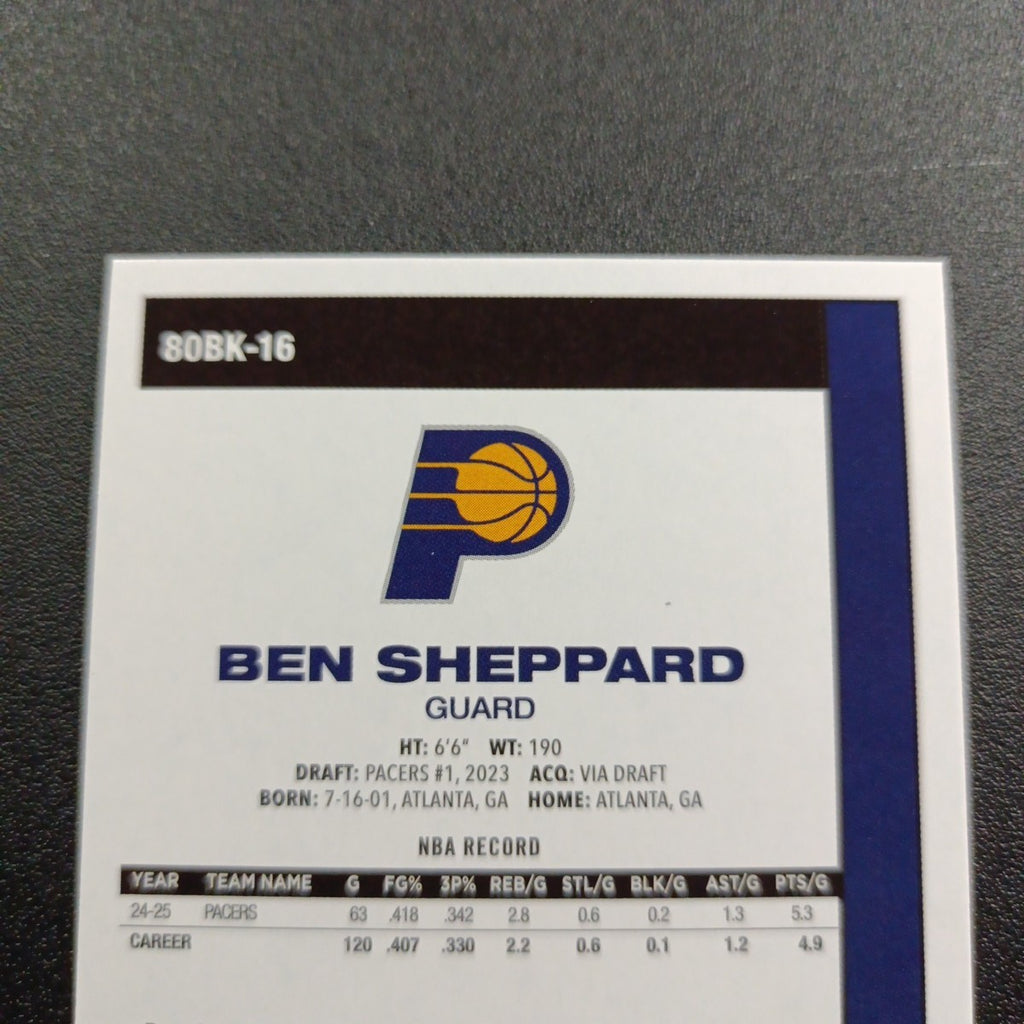 2025-26 Topps Basketball Card Ben Sheppard Silver Foil 45th Anniversary