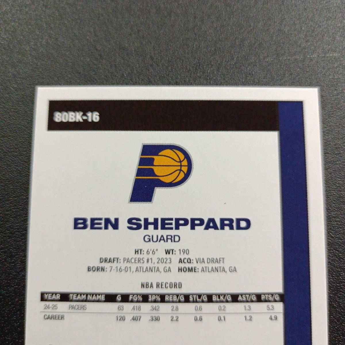 2025-26 Topps Basketball Card Ben Sheppard Silver Foil 45th Anniversary