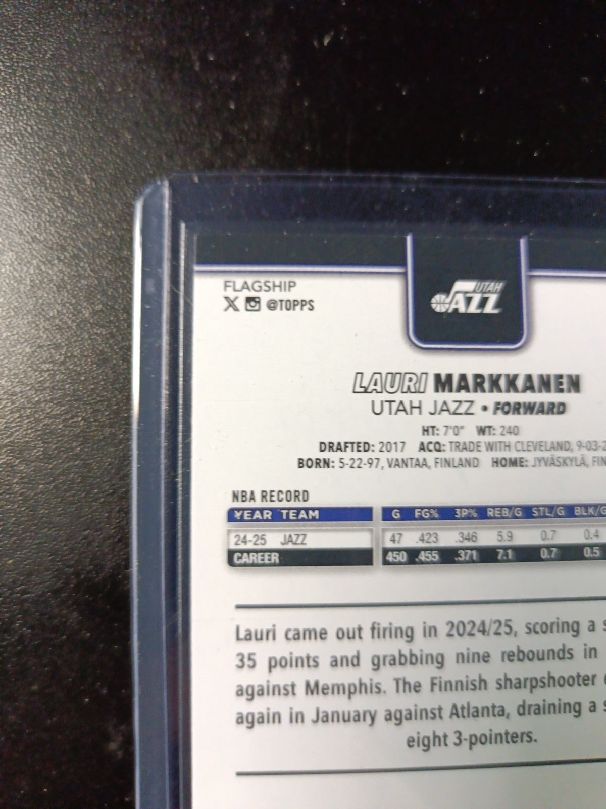 # /2025 Gold Topps Basketball 2025-26 Card Lauri Markkanen 515/2025 Case Hit