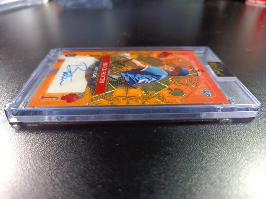 # 1/5 Autograph Brock Porter Gold Prizm Refractor Rookie Baseball Wild Card  MLB