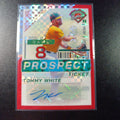 Checkered Red Prizm # /99 Auto Tommy White Panini Prospect Rookie Baseball Card
