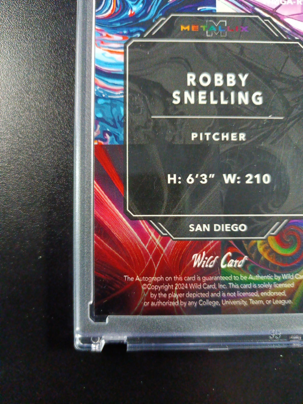 1/1 Autograph Robby Snelling Gold Cracked Ice Prizm Rookie Baseball Wild Card
