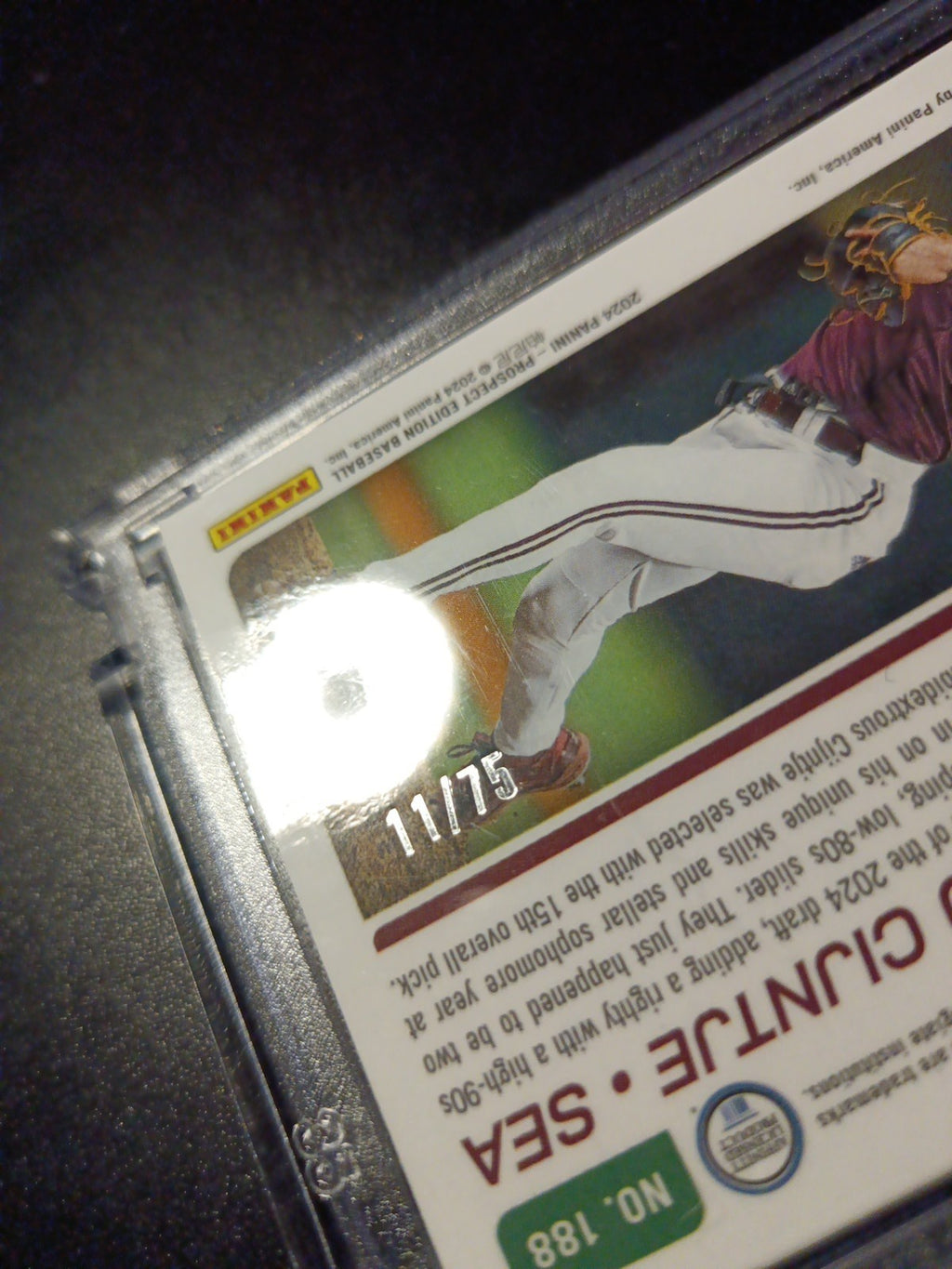 # /75 Autograph Jurrangelo Cijntje Mariners Rookie Wave Prizm Baseball Card 