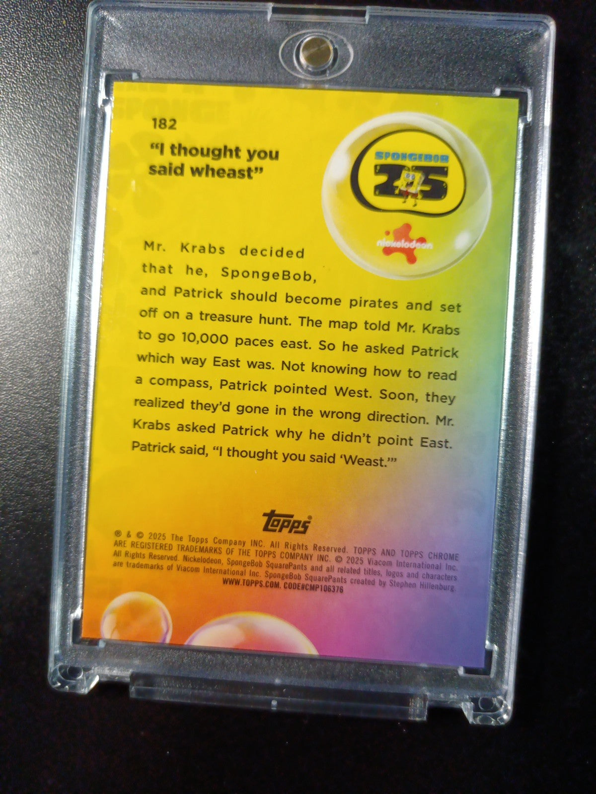 SpongeBob #29/99 Blue Bubble Refractor Patrick I Thought You Said Wheast Card 