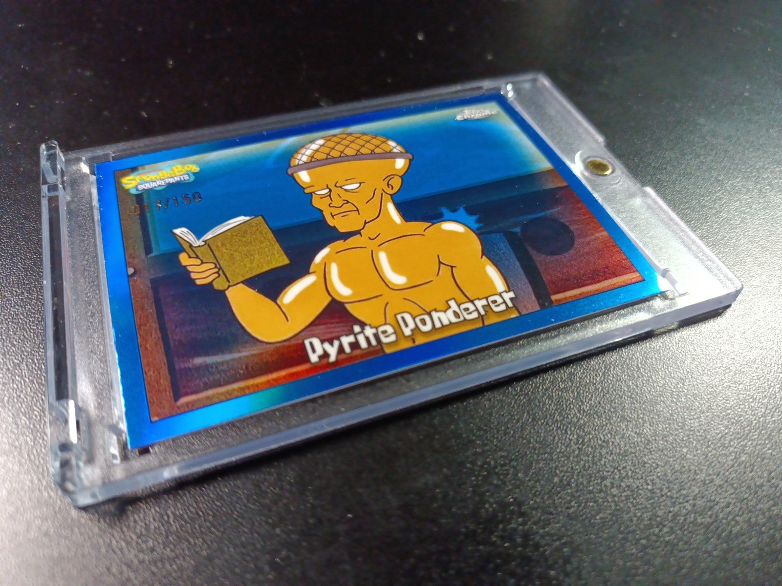 SpongeBob 17/150 Pyrite Ponderer Mermaid Man Blue Refractor Card Topps /150