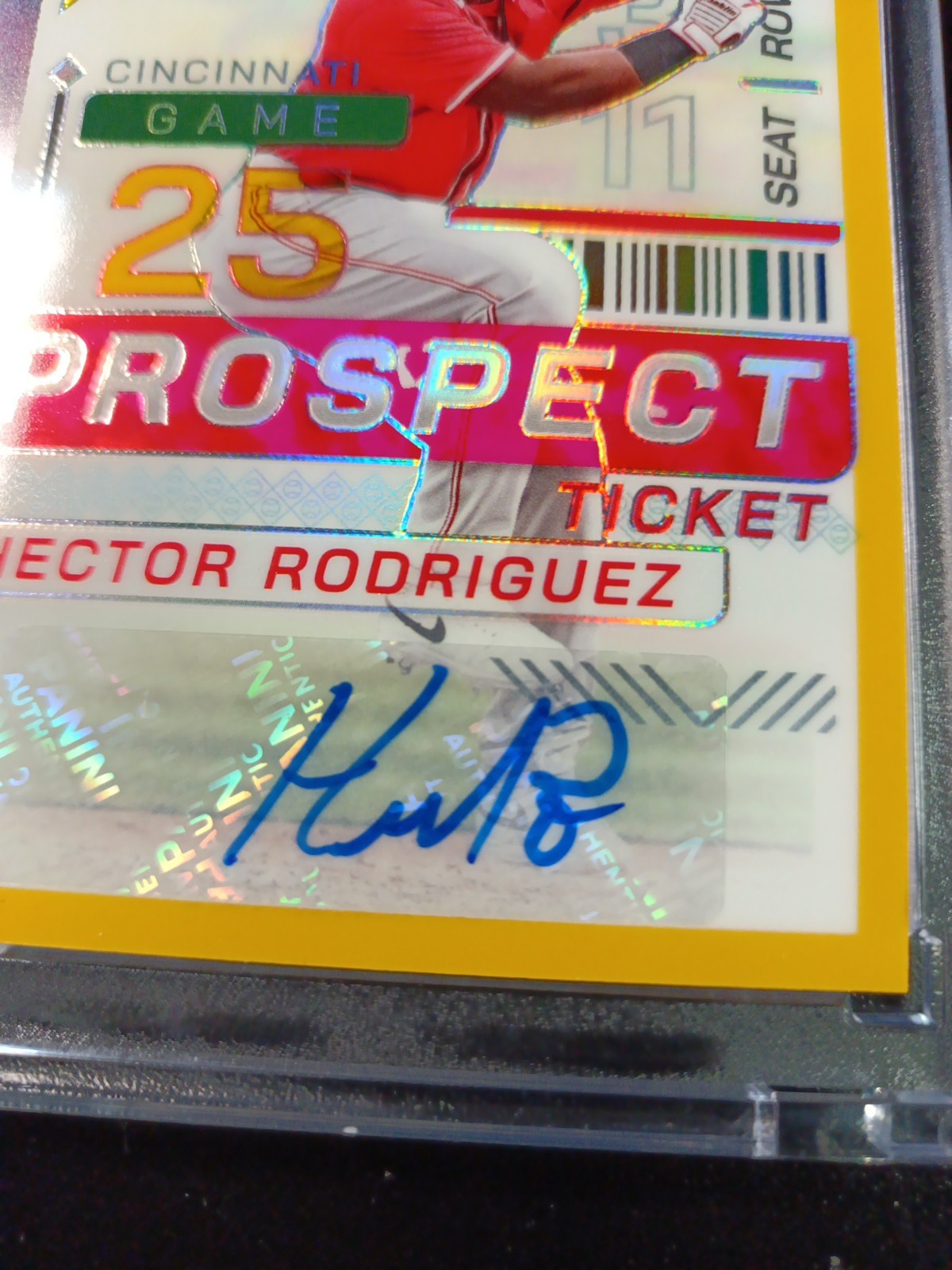 # /10 Gold Prizm Autograph  Hector Rodriguez Rookie Prospect Baseball Card