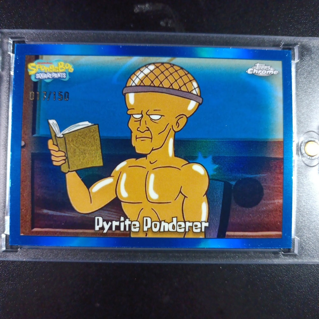 SpongeBob 17/150 Pyrite Ponderer Mermaid Man Blue Refractor Card Topps /150