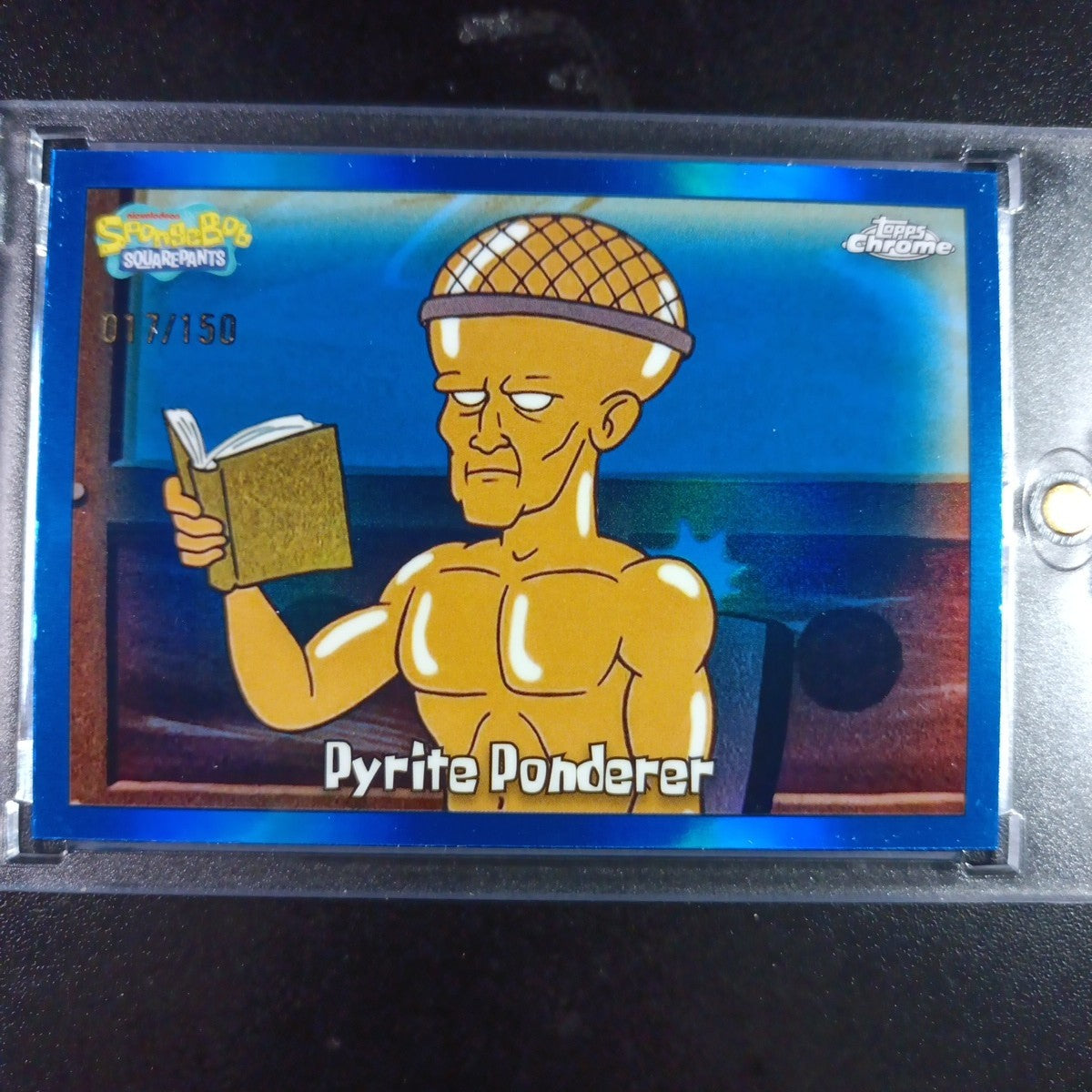 SpongeBob 17/150 Pyrite Ponderer Mermaid Man Blue Refractor Card Topps /150