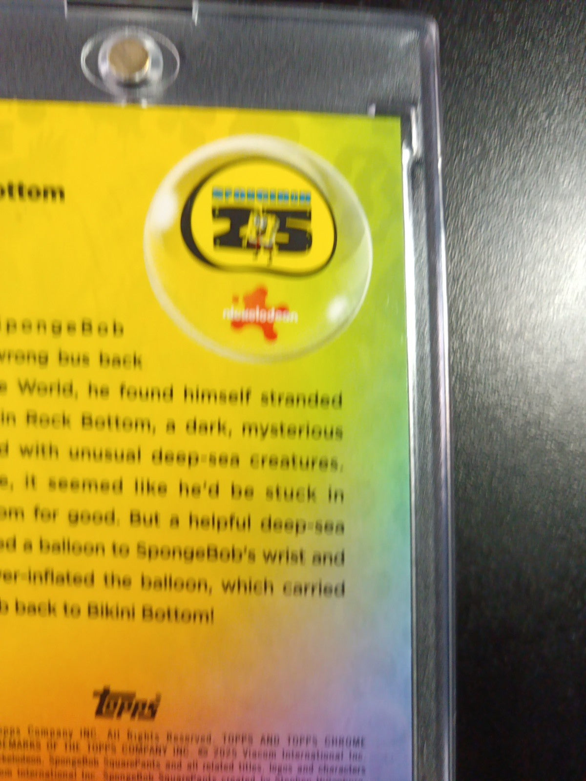 SpongeBob 24/199 Rock Bottom Aqua Lava Refractor Card Topps Chrome /199