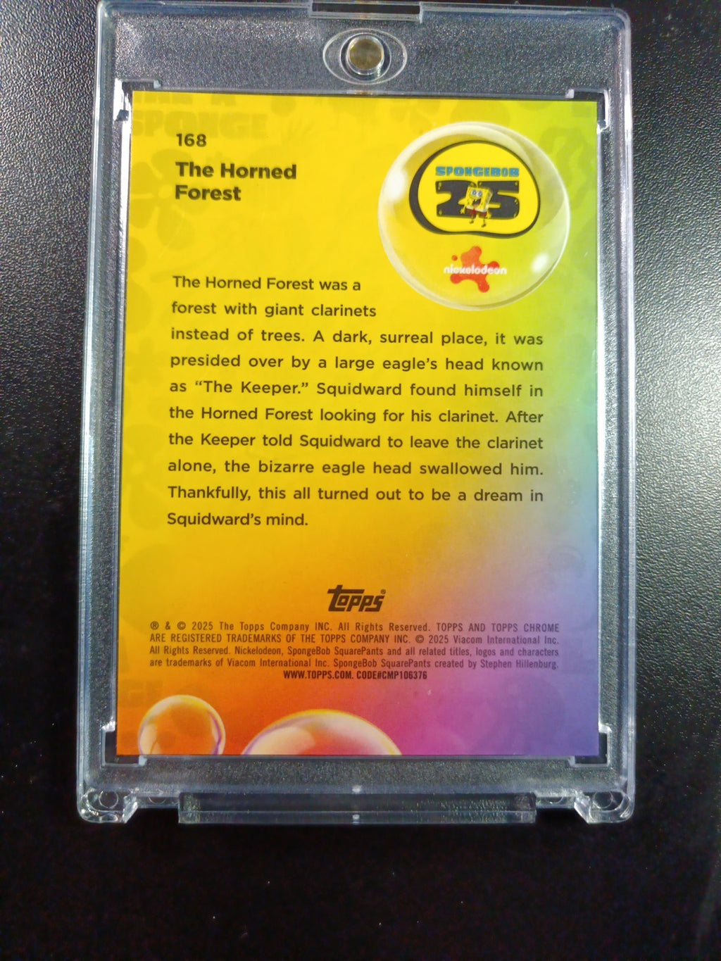 SpongeBob # 2/99 Blue Bubblefractor Wave The Horned Forest Card Topps Chrome /99