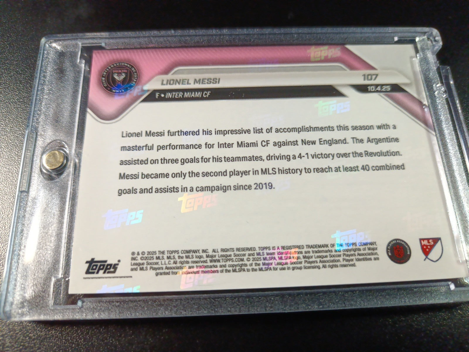 # /5 Lionel Messi Red Foil Topps Now  Variant & Base Card 107 Soccer 2025