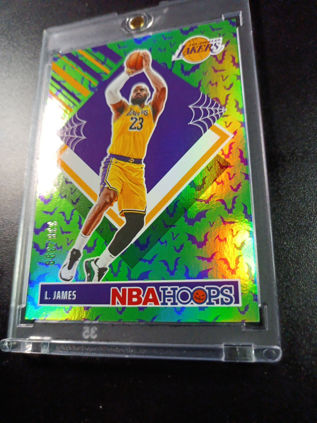 /399 LeBron James Green Bat Holo Haunted Hoops 2024-25 Basketball Card Lakers