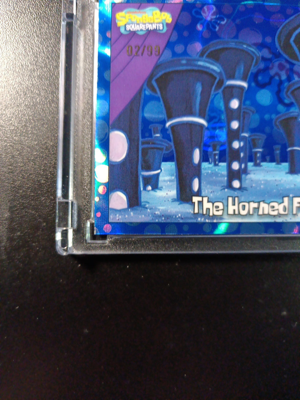 SpongeBob # 2/99 Blue Bubblefractor Wave The Horned Forest Card Topps Chrome /99