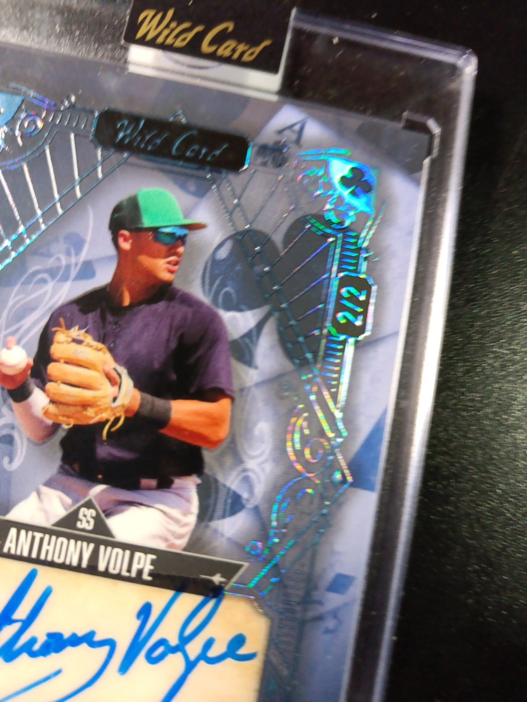 # 2/2 Autograph Anthony Volpe Holo Foil Blue Rookie Baseball Wild Card  MLB