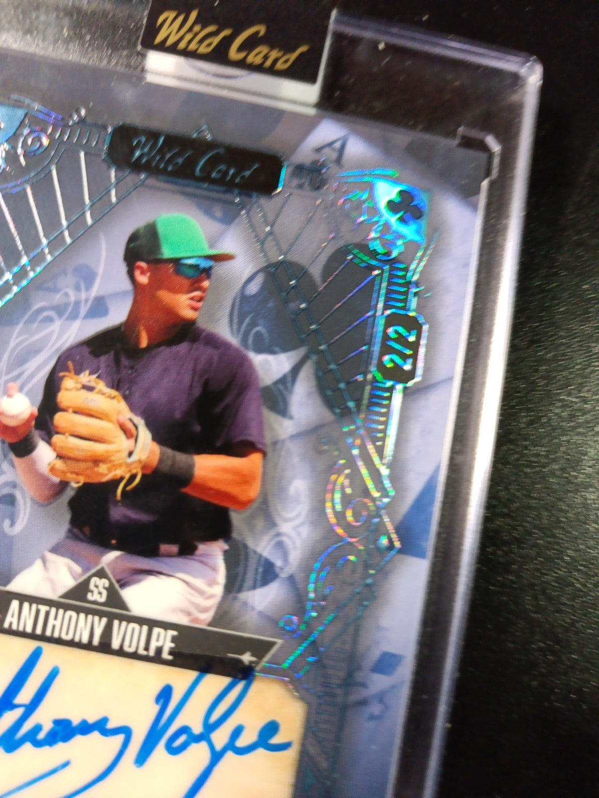 # 2/2 Autograph Anthony Volpe Holo Foil Blue Rookie Baseball Wild Card  MLB