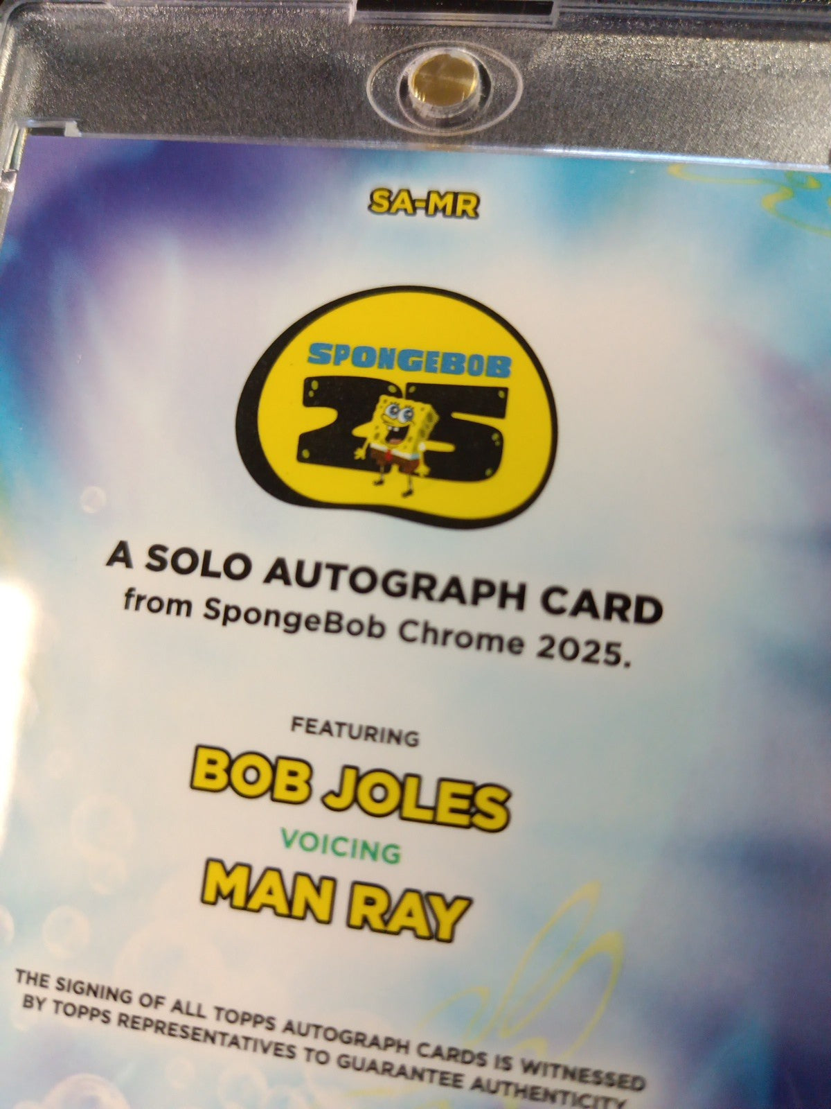 SpongeBob Autograph Man Ray Bob Joles Topps Chrome 2025 Refractor Card
