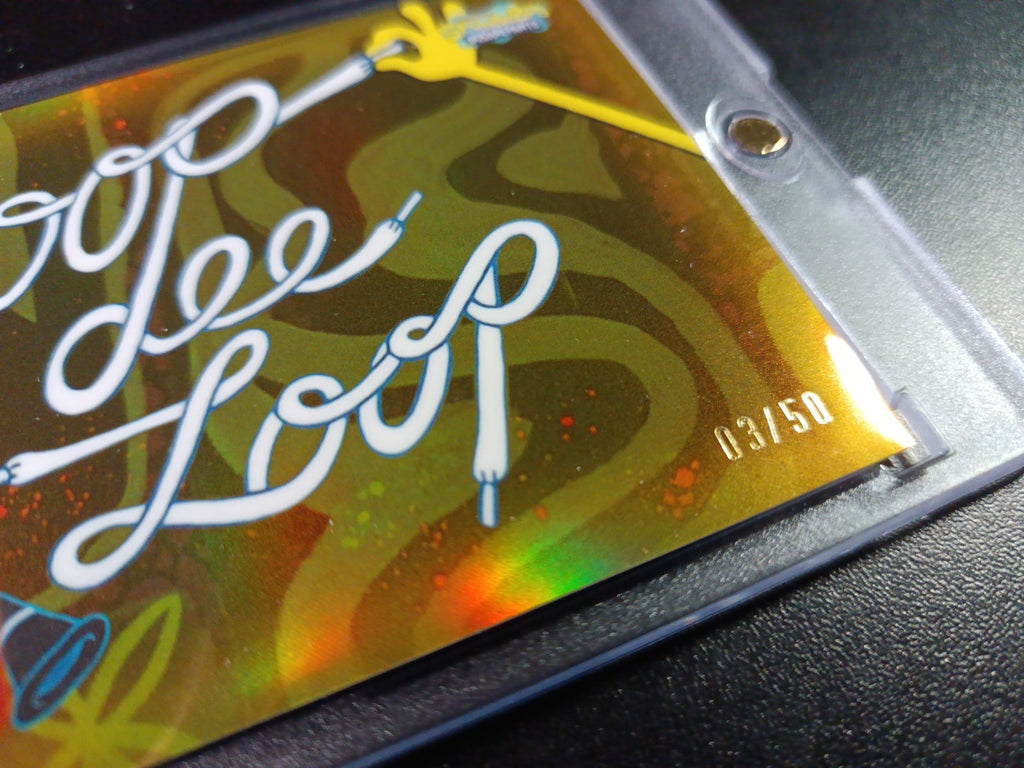 SpongeBob 3/50 Gold Refractor Loop De Loop Song Card Topps Chrome /50