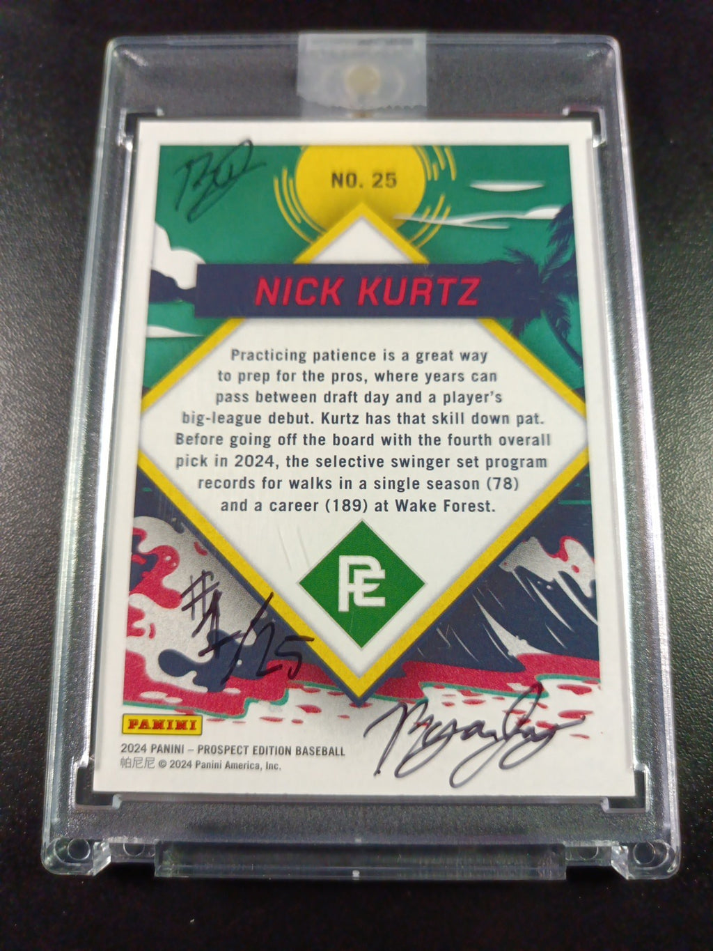 Nick Kurtz Artist Sketch Card Rookie Panini Prepping For the Pros 2024 Gift Idea