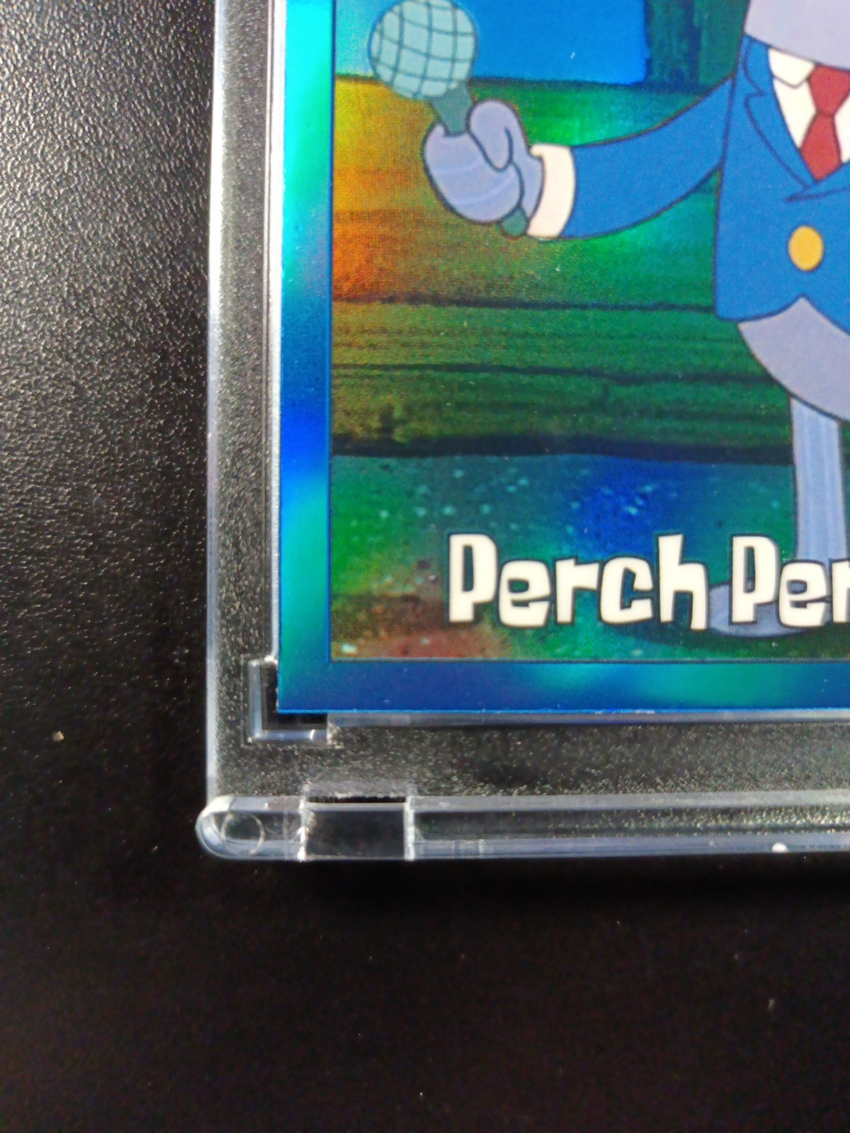 Spongebob /150 Perch Perkins Reporter Blue Refractor Card Topps Chrome 2025