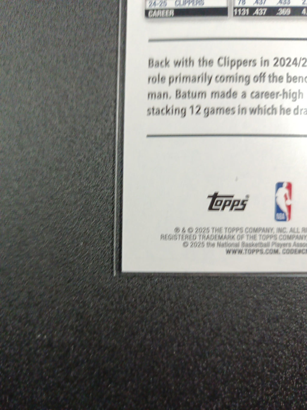 # /2025 Gold Topps Basketball 2025-26 Card Nicolas Batum 1784/2025 Case Hit