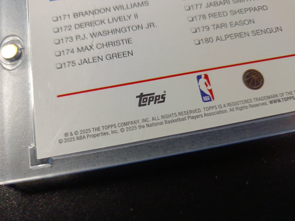 ERROR CARD 2025-26 Topps Basketball Card Shai Gilgeous Chet Holmgren OKC Thunder