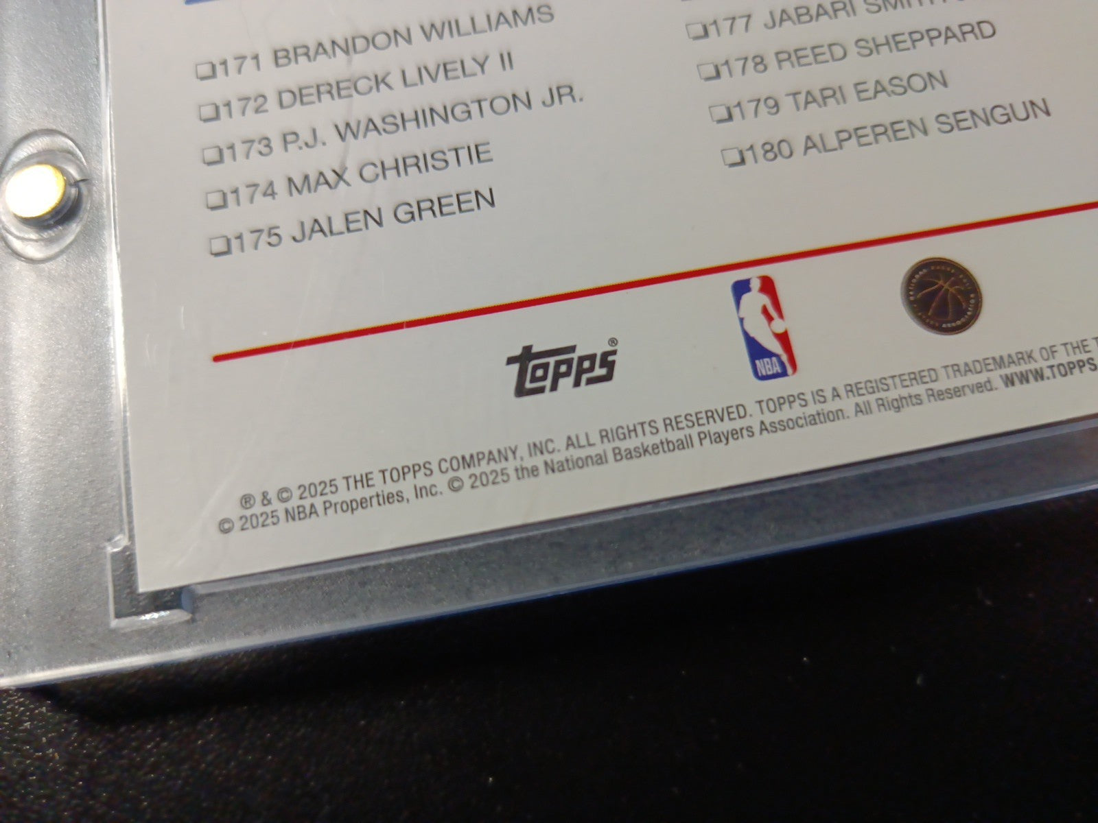 ERROR CARD 2025-26 Topps Basketball Card Shai Gilgeous Chet Holmgren OKC Thunder