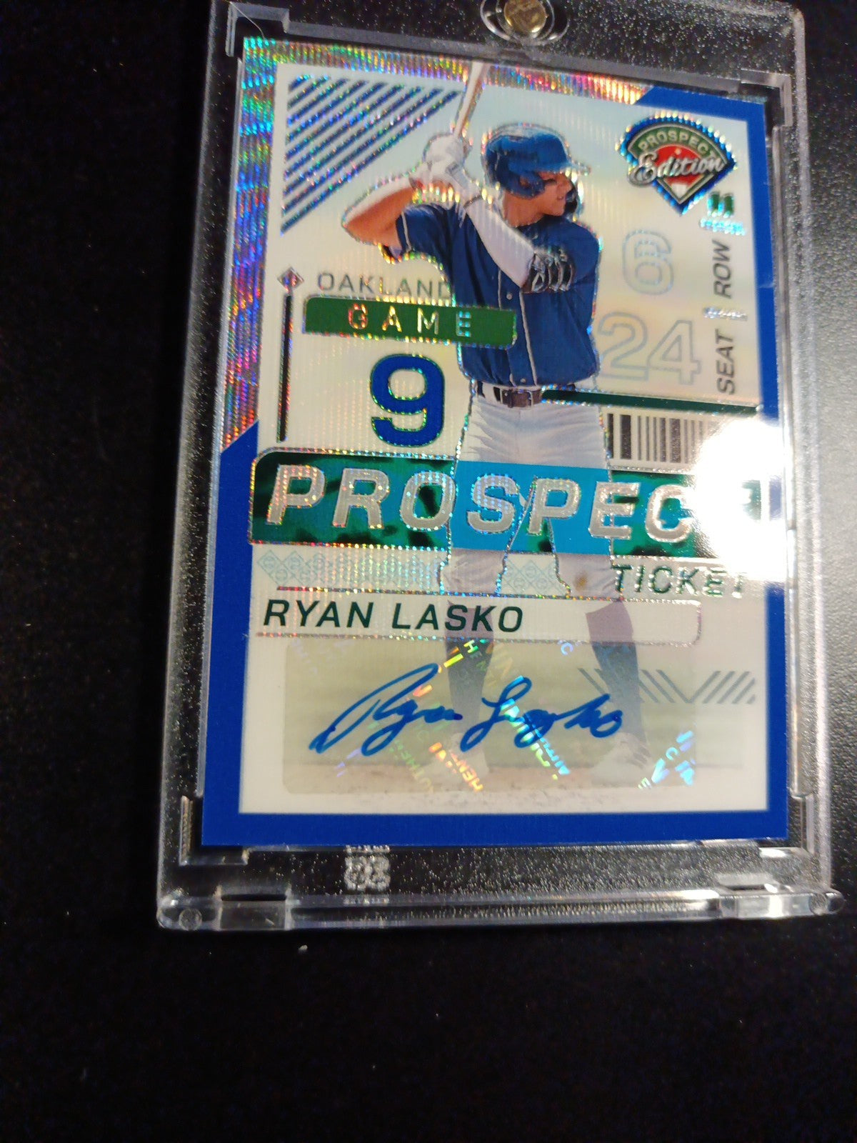 /75 Autograph Ryan Lasko Athletics Rookie Wave Prizm Baseball Card 
