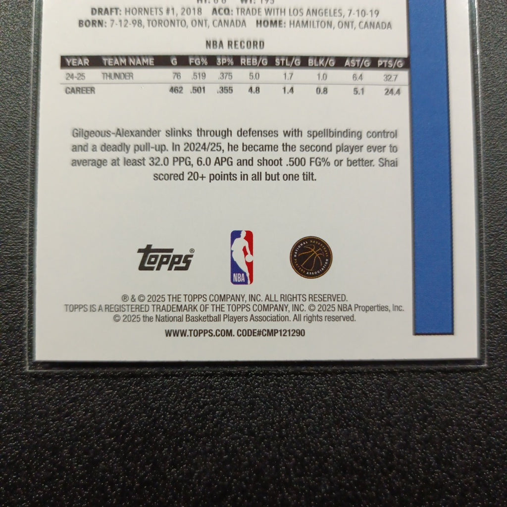 2025-26 Topps Basketball Card Shai Gilgeous Silver Foil 45th Anniversary