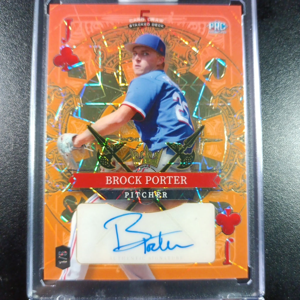 # 1/5 Autograph Brock Porter Gold Prizm Refractor Rookie Baseball Wild Card  MLB